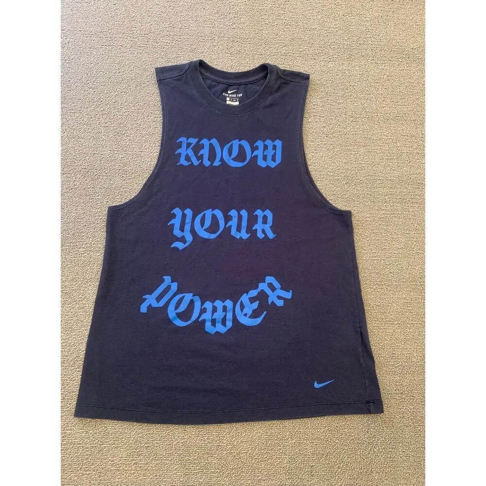 Nike Women XS Navy Tank Top Know Your Power Dri-Fit